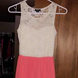 Lace Top Off White / Peach Sun Dress